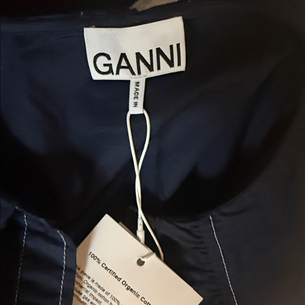 Ganni Navy Poplin mini shirt dress 36euro 6US - Picture 10 of 10